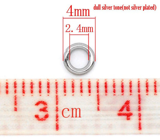 J166 - 500 pcs Stainless Steel Open Jump Rings 4mm - 20 Gauge - High Quality