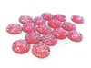 CA105 - 10 pcs Druzy Resin Embellishment Cabochons Bubblegum Pink Multicolor - 12mm (1/2 in) - Dome Circle