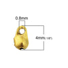 CR036 - 100 pcs. Gold Plated Calotte Clamshell Crimp Side End Tips Caps with Loop - Fit 1.5mm Ball Chains - 4mm x 3.5mm - Knot Cover