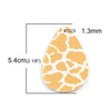 P1053 - 10 pcs. Giraffe Faux Leather Dangle Charms Pendants - Teardrop - White Yellow - 54mm (2.13") - Double Sided