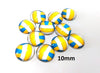 CA586 10 pcs Circle Volleyball Ball Sports Glass Round Dome Seals Tiles Cabochons - 10mm