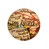 CA405 - 5 pcs. Circle "Los Angeles" Round Glass Dome Seals Tiles Cabochons Embellishments - 25mm (1 in) - 1" - World Map Design