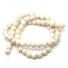BD174 - 68 Beads - 6mm White Turquoise Imitation Dyed Round Beads - 15.75 inch strand