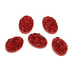 CA024 - 10 pcs Druzy Resin Embellishment Oval Cabochons Wine Passion Dark Red - 18x13mm - 18mm x 13mm