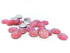 CA105 - 10 pcs Druzy Resin Embellishment Cabochons Bubblegum Pink Multicolor - 12mm (1/2 in) - Dome Circle