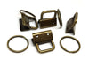J268 - 20 pcs. Antique Bronze Key Fobs and Key Rings - 1" - Beautiful Purse Handbag Hardware - 1 inch - 10 Sets