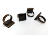 10 pcs. Antique Bronze ADJUSTABLE Cabochon Setting Bezel RING bases settings - Glue Pad 16mm - Square