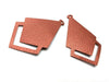 P919 - 10 pcs. Metallic Copper Faux Leather Textured Dangle Charms Pendants - Diamond Teardrop - 58mm (2.3") -Great for Light Earrings or Dangles