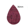 P1173 - 10 pcs Cork Style Faux Leather Dangle Charms Pendants - Burgundy - Teardrop - 36mm (1.4") - Great for Light Earrings &amp; Dangles! Double-Sided