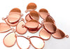 P990 - 10 pcs. Rose Gold Teardrop Bezel Cabochon Pendant Tags Trays - 18mm x 13mm Glue Pad - Setting - 13x18mm - 18x13mm