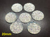 CA648 - 10 pcs Druzy Resin Embellishment Cabochons Clear Multicolor Iridescent - 20mm - Dome Style