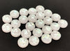 CA297 - 10 pcs Resin Embellishment Cabochons Metal Mosaic Foil White - 8mm - Circle - Cameo