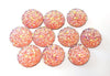 CA819 - 10 pcs Druzy Resin Embellishment Cabochons Pink Coral Multicolor - 14mm - Dome Circle