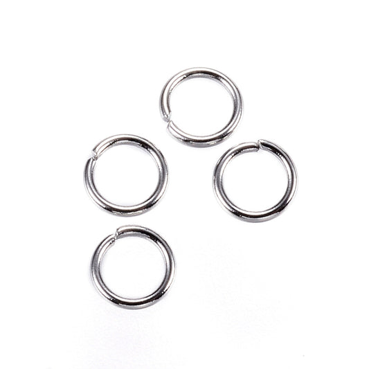 J043A - 100 pcs 304 Stainless Steel Open Jump Rings 4mm - 24 Gauge (0.6mm Thick) - Silver Tone - High Quality! Hypoallergenic! Tarnish Resistant!