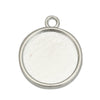 P587 - 10 pcs. Silver Tone Circle Round Bezel Cabochon Pendant Tags Trays - 20mm Glue Pad - Made of Alloy - Nice Quality