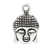 P089A - 50 pcs. Antique Silver Tone Buddha Face Charms Pendants - 22mm x 15mm