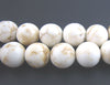 BD174 - 68 Beads - 6mm White Turquoise Imitation Dyed Round Beads - 15.75 inch strand