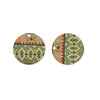 P689 - 10 pcs. Gold Plated Multicolor Enamel Circle Metal Dangle Charms Pendants - Tribal - 20mm - 0.8" - Great for Earrings, Necklaces or Dangles