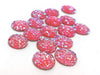 CA105 - 10 pcs Druzy Resin Embellishment Cabochons Bubblegum Pink Multicolor - 12mm (1/2 in) - Dome Circle