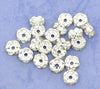 BD042 - 100 pcs Silver Plated Clear Rhinestone Rondelle Spacer Beads - 8mm - Curved Edges - Made of Copper!