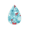 P1054 - 10 pcs. Blue Faux Leather Dangle Charms Pendants - Teardrop - Christmas - 56mm (2.2") - Great for Light Earrings or Dangles! Double-Sided