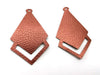 P919 - 10 pcs. Metallic Copper Faux Leather Textured Dangle Charms Pendants - Diamond Teardrop - 58mm (2.3") -Great for Light Earrings or Dangles