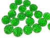 CA893 - 10 pcs Druzy Resin Embellishment Cabochons Green - 12mm - Dome Circle