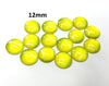 CA587 - 10 pcs Circle Tennis Ball Sports Glass Round Dome Seals Tiles Cabochons - 12mm