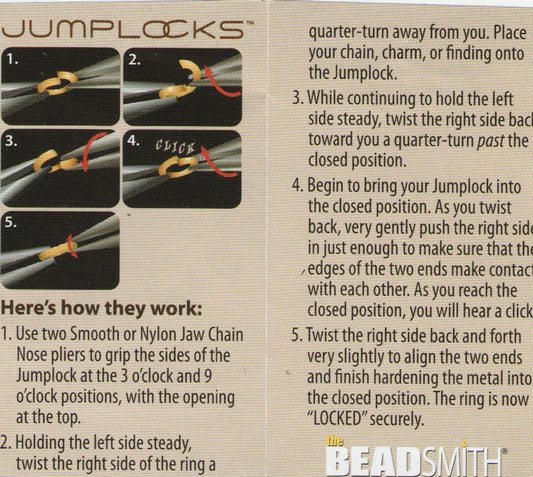 J306 - 200 pcs Brass Jump Lock - 6mm - 18 Gauge - Beadsmith - Anti-Tarnish Coating!