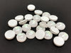 CA297 - 10 pcs Resin Embellishment Cabochons Metal Mosaic Foil White - 8mm - Circle - Cameo