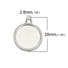P587 - 10 pcs. Silver Tone Circle Round Bezel Cabochon Pendant Tags Trays - 20mm Glue Pad - Made of Alloy - Nice Quality