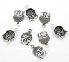 P089A - 50 pcs. Antique Silver Tone Buddha Face Charms Pendants - 22mm x 15mm