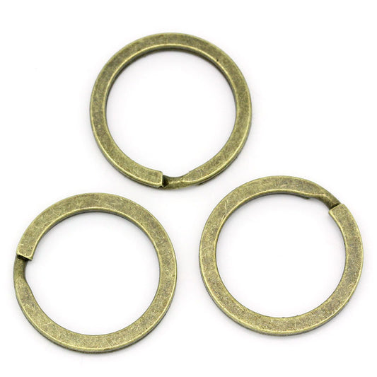 J135 - 10 pcs. Antique Bronze Split Rings Key Rings - 30mm (1.18 inch)