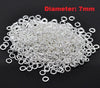 J077A - 500 pcs Silver Plated Open Jump Rings - 7mm - 18 Gauge