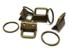 J268 - 20 pcs. Antique Bronze Key Fobs and Key Rings - 1" - Beautiful Purse Handbag Hardware - 1 inch - 10 Sets