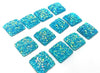 CA796 - 10 pcs Druzy Resin Embellishment Cabochons Blue Aqua Multicolor AB - 12mm - Square - Dome Style