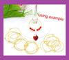 W004 - 100 pcs. Gold Plated Wine Charm/Earwire Hoop Rings - 29mm x 25mm-21 Gauge