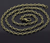 N077 - 12 pcs. Antique Bronze Textured Chain Link Necklaces 24" - (4.5 x 3mm Links) - Lobster Clasps - Claw Clasps
