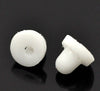 E023 - 100 pcs (50 Pairs) White Rubber Earring Back Stoppers Nuts - 6mm x 6mm - Round