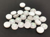 CA297 - 10 pcs Resin Embellishment Cabochons Metal Mosaic Foil White - 8mm - Circle - Cameo