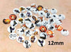 CA806 - 40 pcs. Assortment of Circle Halloween Glass Round Dome Seals Tiles Cabochons - 12mm - Set 1
