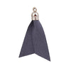 P460 - 9 pcs. Gray Faux Leather Tassel Dangle Charms Pendants - Golden - 5.2cm (2.05") x 3.3cm (1.3") - Great for Light Earrings &amp; Dangles!
