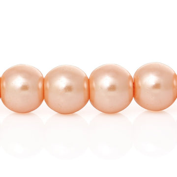 BD176 - 12mm Orange Melon Glass Pearl Imitation Round Beads - 15 inch strand (Approx. 34 Beads) - Hole Size: 0.7mm