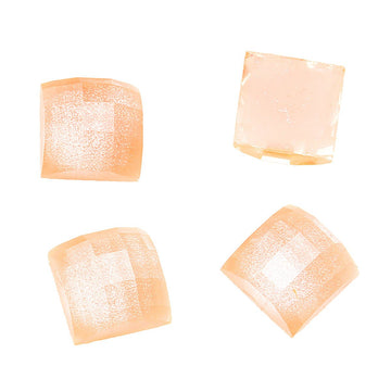 CA025 - 10 pcs Resin Embellishment Cabochons Coral - 8mm x 8mm (3/8 x 3/8 inch) - Square - Faceted