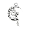 P311 - 50 pcs. Antique Silver Angel Moon Charms Pendants - 25mm X 15mm (1 inch)