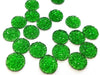CA893 - 10 pcs Druzy Resin Embellishment Cabochons Green - 12mm - Dome Circle