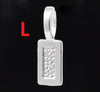 BA059A - 50 pcs. Silver Plated Rectangular Large Glue On Bails - 26x8mm