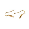 E481 - 100 pcs Gold Plated Earring Hooks with Spring and Ball - 19mm x 17mm - Perpendicular Loop