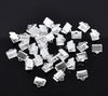 CR025 - 100 pcs. Silver Plated Textured Ribbon Crimp End Caps - 8mm x 8mm - Great for 8mm Ribbons and Cords!