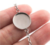 N204 - 3 pcs. 304 Stainless Steel Silver Tone Chain Necklaces - 18" (45.7cm) - 18mm Bezel - Tarnish Resistant!